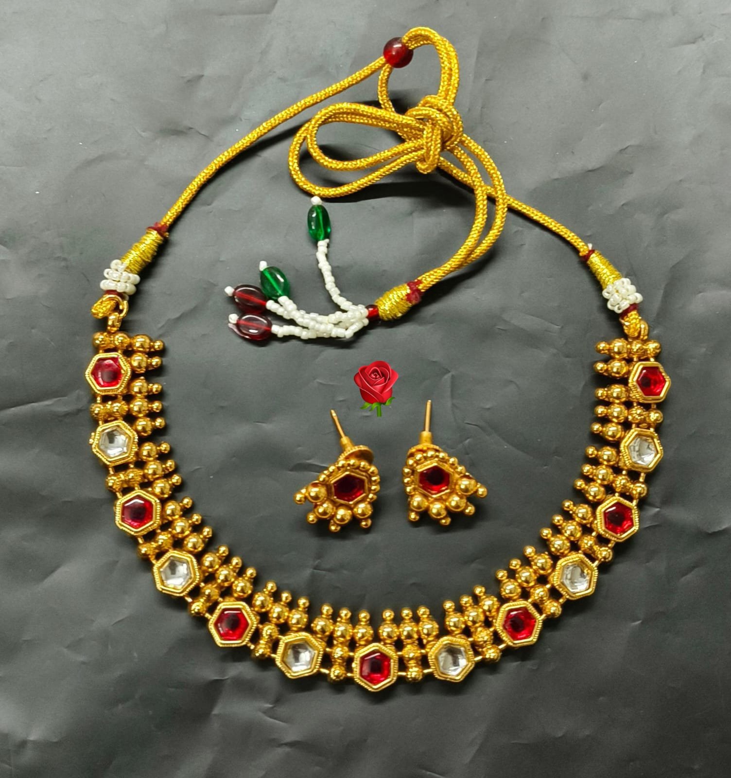 Kundan Necklace and Earrings Set